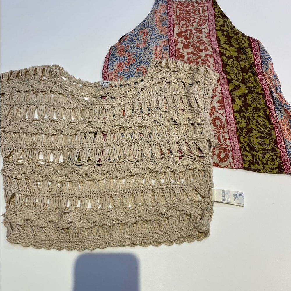 Ella Beige Crochet Knit Camisole